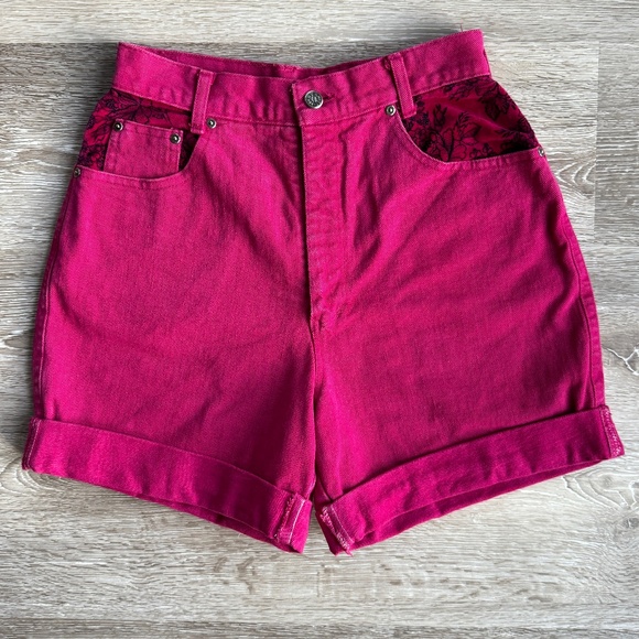 Amazing Pink Vintage 90s Denim Velvet Shorts - Picture 1 of 7